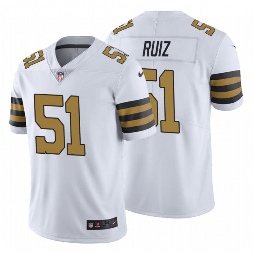 Men New Orleans Saints #51 Cesar Ruiz Nike White Color Rush Limited NFL Jersey->new orleans saints->NFL Jersey